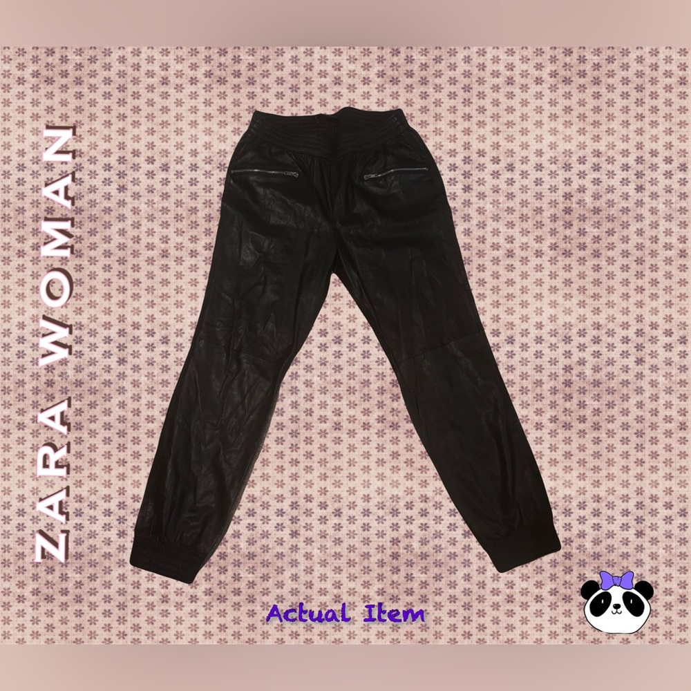 Zara Black Jogger Pants with Zipper Pocket, M, NWT